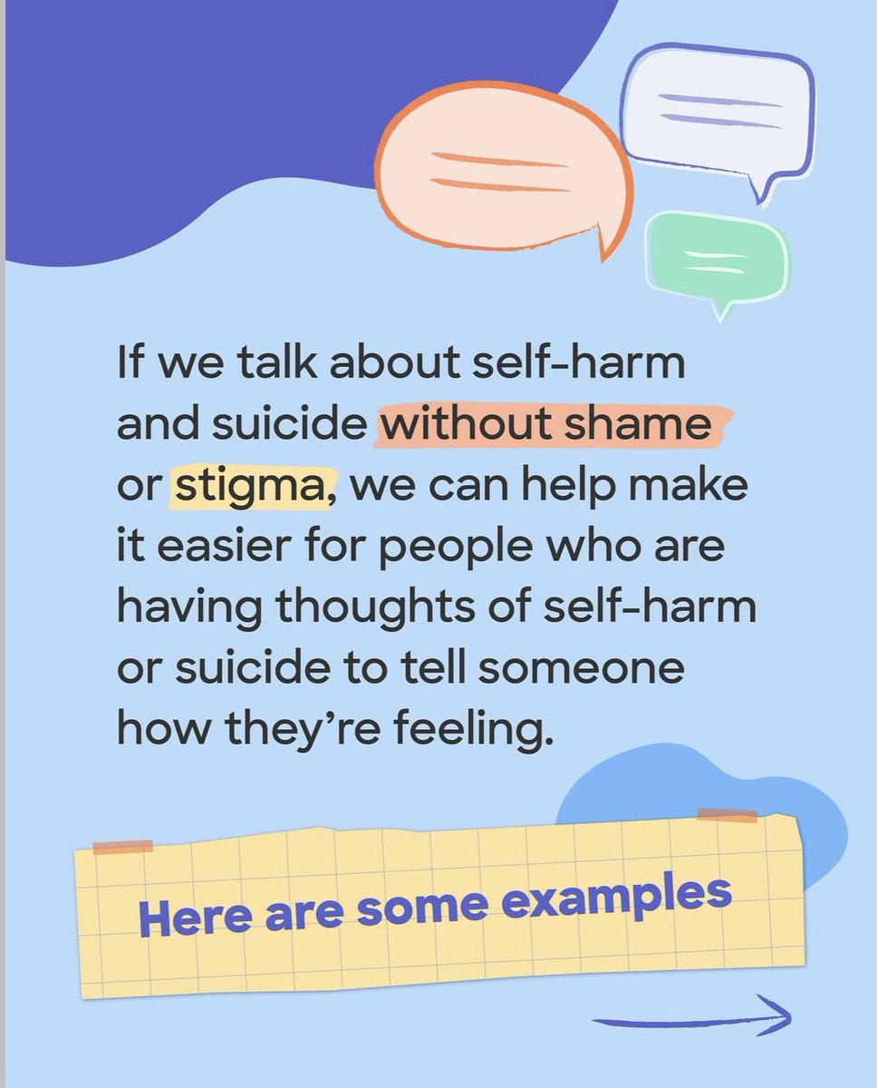 MentallyAwareNG's tweet image. Using respectful, non-judgmental language when discussing self-harm and suicide can make it easier for people who are struggling to seek support.
Credit: @Chatsafe_au
#SafeSpaces 
#MentalHealthMatters