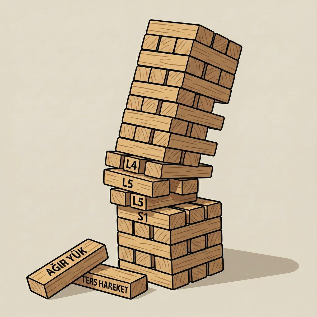 JENGA: OMURGANIZ BİR JENGA KULESİ GİBİDİR!

Yıllarca dengede durur sanırsınız. Ama her kontrolsüz ağırlık kaldırma, her ters
hareket, her desteksiz duruş; o kuleden kritik bir bloğu çeker alır.

#MeslekHastalıkları #İşçiSağlığı #İşGüvenliği