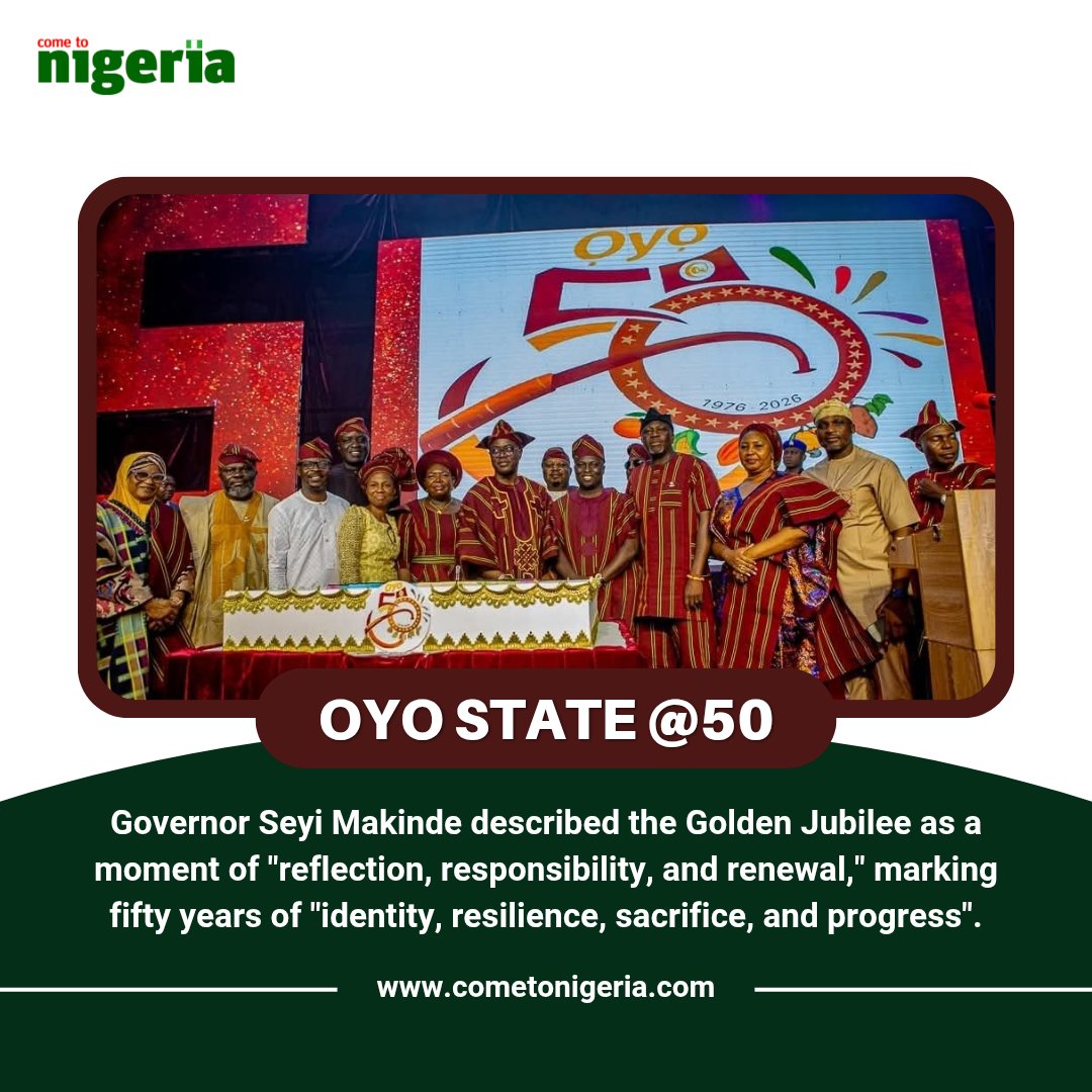 cometonigeria's tweet photo. 𝐂𝐞𝐥𝐞𝐛𝐫𝐚𝐭𝐢𝐧𝐠 50 𝐘𝐞𝐚𝐫𝐬 𝐨𝐟 𝐭𝐡𝐞 𝐏𝐚𝐜𝐞𝐬𝐞𝐭𝐭𝐞𝐫 𝐒𝐭𝐚𝐭𝐞! 🇳🇬✨
𝑰𝒕’𝒔 𝒂 𝒅𝒂𝒚 𝒐𝒇 𝒑𝒓𝒊𝒅𝒆, 𝒖𝒏𝒊𝒕𝒚, 𝒂𝒏𝒅 𝒓𝒆𝒇𝒍𝒆𝒄𝒕𝒊𝒐𝒏 𝒐𝒏 𝒇𝒊𝒗𝒆 𝒅𝒆𝒄𝒂𝒅𝒆𝒔 𝒐𝒇 𝒆𝒙𝒄𝒆𝒍𝒍𝒆𝒏𝒄𝒆.
@seyimakinde
#OyoAt50 #PacesetterState #Ibadan #OyoState https://t.co/KQ7POw5roI