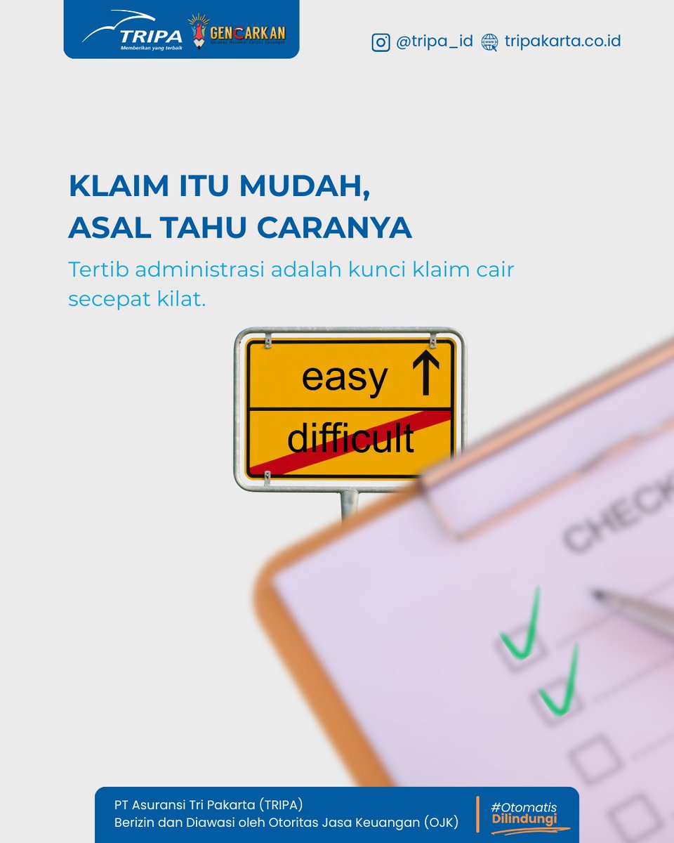 asuransi itu prinsipnya membantu, bukan mempersulit. Tapi ada aturan main yang harus kita patuhi supaya proses verifikasinya valid.

#GENCARKANOJK #AsuransiTRIPA #TRIPAInsurance #OtomatisDilindungi #AmanItuMudah