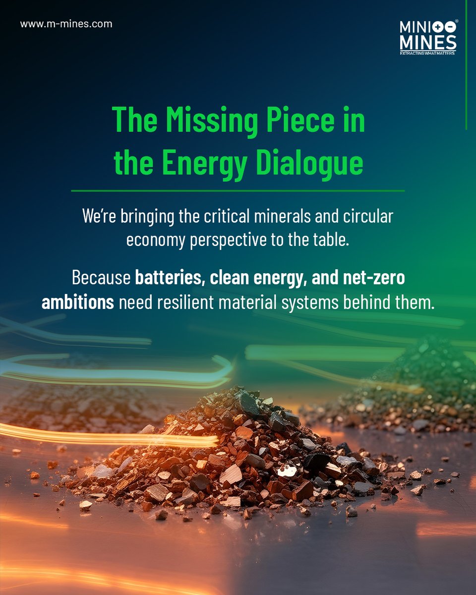 MiniMinesPower's tweet photo. India Energy Week drives deeper energy dialogue—where policy meets execution and materials meet scale. 
Join MiniMines at Hall 01, Stall 1A87 to explore resilient, circular energy systems.

#IEW2026 #IndiaEnergyWeek #EnergyTransition #CriticalMinerals #CircularEconomy MiniMines https://t.co/Aea80RyZc3