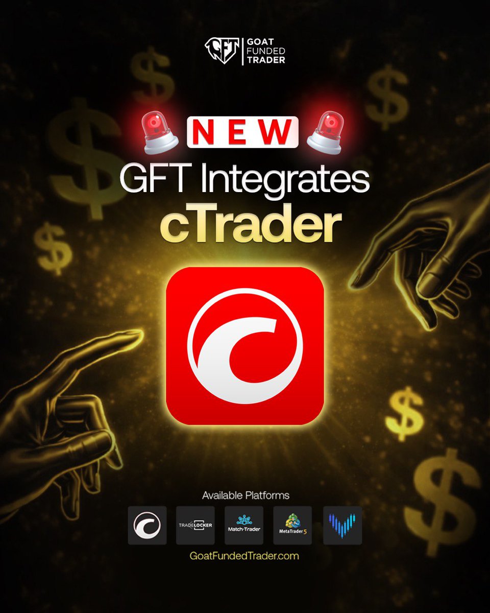 🚨 GFT Update: cTrader Is Now Available 🚨

This is a reminder to all of our GOAT Traders

GFT now supports multiple trading platforms, so you can trade your way:

✅ cTrader
✅ MT5
✅ TradeLocker
✅ MatchTrader
✅ Volumetrica FX

And enjoy our BOGO35 PROMO

Buy one account with