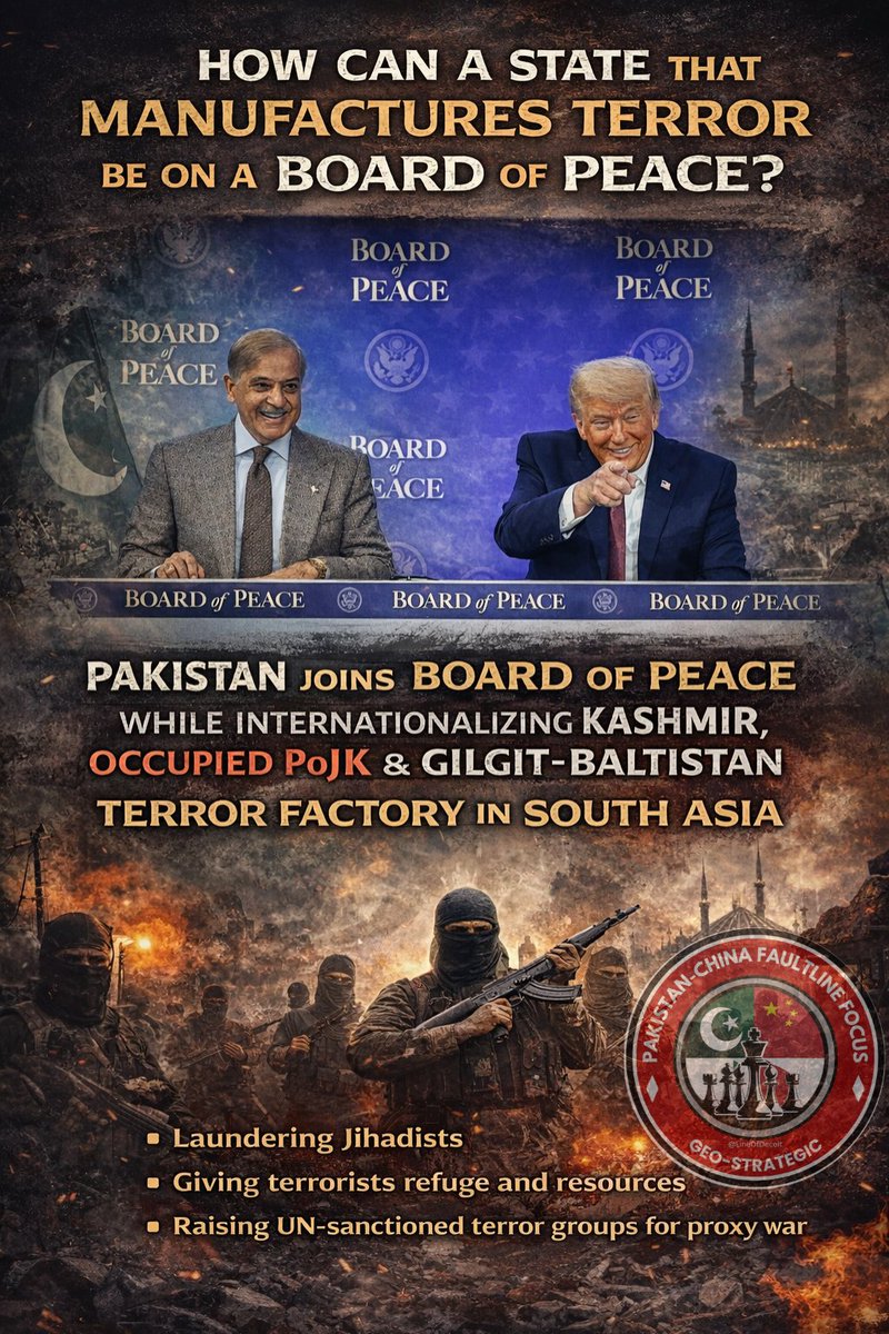 Pakistan says it has joined Trump’s “Board of Peace” for Gaza.

Fine. But here’s the credibility problem the world can’t ignore:

A peace board cannot become a laundering machine for states that outsource violence and then audition for moral authority on global stages.

What