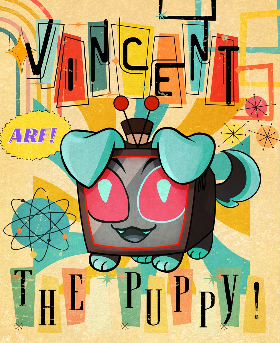 Meet Vincent the Puppy.
Loyal like a pup.
Bright like a screen.

He brings you joy, keeps you company,
and does what no puppy ever could —
only better and BRIGHTER!!

You can trust him with your moment!!

#HazbinHotel #HazbinHotelVox #vox #vincentwhittman #VincentThePuppy