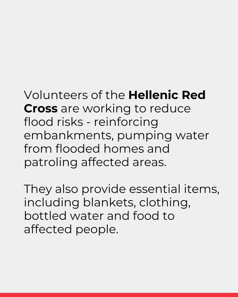 The Hellenic Red Cross <a href="/greekredcross/">Ελληνικός Ερυθρός Σταυρός - Hellenic Red Cross</a> volunteers stepped in immediately to support communities affected by floods providing essentials like blankets, clothing, bottled water and food.