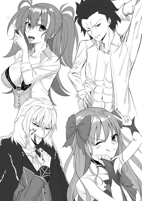あんま描いた事無かった吸血鬼の方々
#月姫 