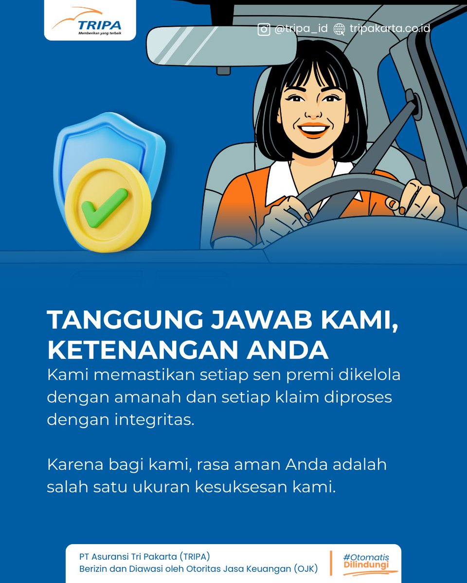 Tanggung jawab bukanlah sebuah beban melainkan dedikasi.
Simak bagaimana budaya Responsibility di Asuransi Tripa menjamin ketenangan Anda.

#AsuransiTRIPA #TRIPAInsurance #Otomatisdilindungi #Amanitumudah