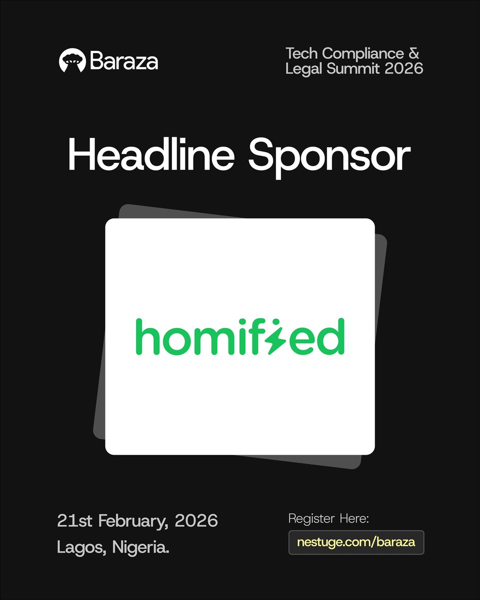 BIG NEWS!🚨

We are super excited to have a fast-emerging player in the Hospitality Tech Industry, <a href="/Homifiedng/">Homified Nigeria</a>, come onboard as our headline sponsor for #BarazaLagos 🥳

This is not your regular tech event &amp; having <a href="/Homifiedng/">Homified Nigeria</a> onboard just makes it clear!