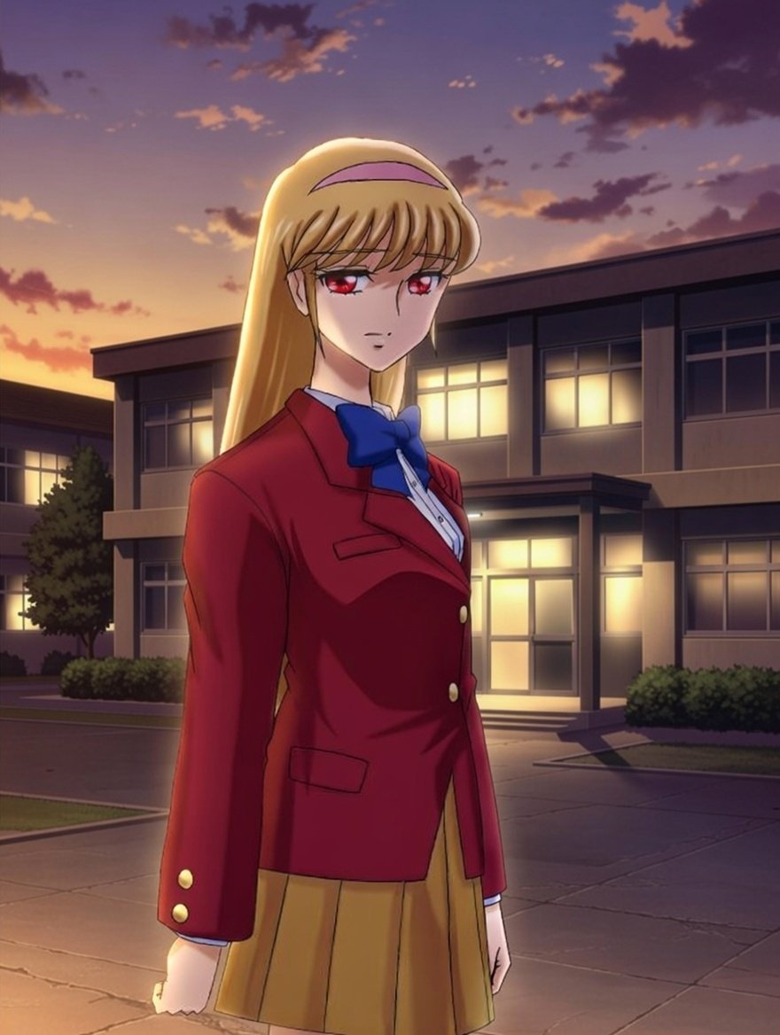 「Grokくんはまた性能が上がったみたいですね。 これは背景を夕暮れの学校にしてく」|moritakuのイラスト