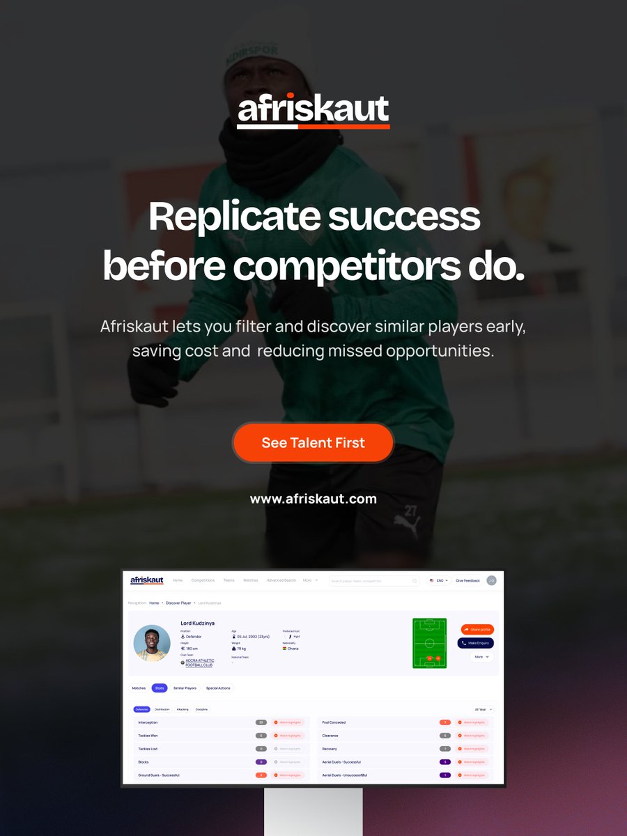 afriskaut's tweet photo. Don’t wait for the breakout.

See the talent first.

https://t.co/z39bKxD4t1

🧵 3/3 https://t.co/IPw9n6ampB