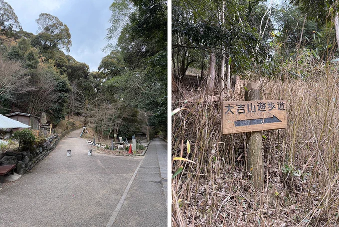 大吉山遊歩道のつづら折り地点を撮影。登り口から展望台まで約9つでした。
登り時間は約20分。気軽に登れる良い道でした。 