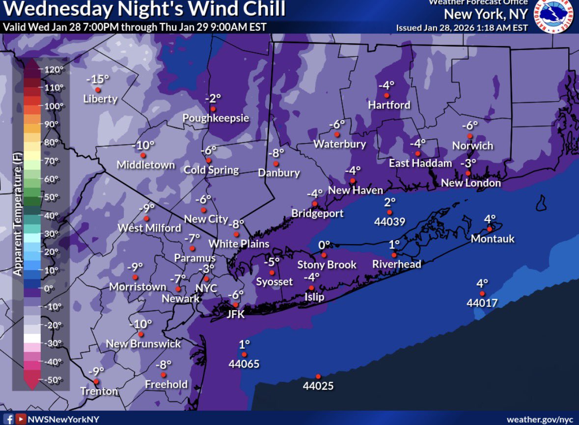 nycemergencymgt's tweet photo. Please watch @NYCMayor’s video on the prolonged extreme cold conditions. What this means for New Yorkers:

🧣🧤 Being outside will feel painful. Exposed skin can freeze in minutes. Waiting for transit, walking, or working outdoors will be dangerous without full winter protection.

🏠🔥 Homes will lose heat faster. Apartments with weak insulation or heating problems may struggle to stay warm. Pipes are at higher risk of freezing.

🚗❄️ Cars may have trouble starting. Some roads may become icy overnight, especially on bridges and overpasses.

❤️‍🩹👵 People without reliable heat, older adults, people experiencing homelessness, and those with medical conditions face the highest risk. Call 311 if you see someone at risk in the cold. Call 911 if it is a life safety issue.

📆❄️ This extreme cold is expected to last at least through Monday.

✅ Limit time outdoors. Cover all exposed skin. Check on neighbors. Bring pets inside. If you lack heat, call 311.

🚨 This is a prolonged and severe cold event. Taking precautions now matters.

For more winter weather safety tips: https://t.co/3t3I1pb2xQ