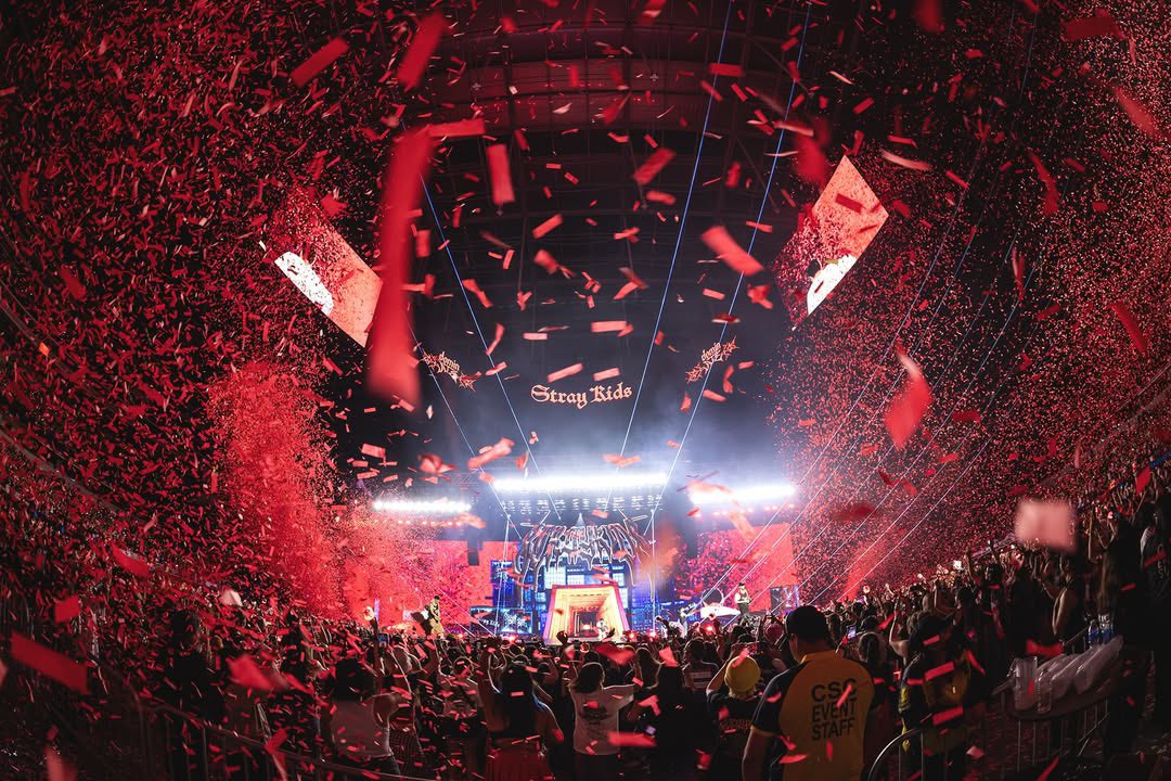 Favorskih's tweet image. OMG this pic from Stray Kids concert is MAJESTIC ❤️💥💃🏼