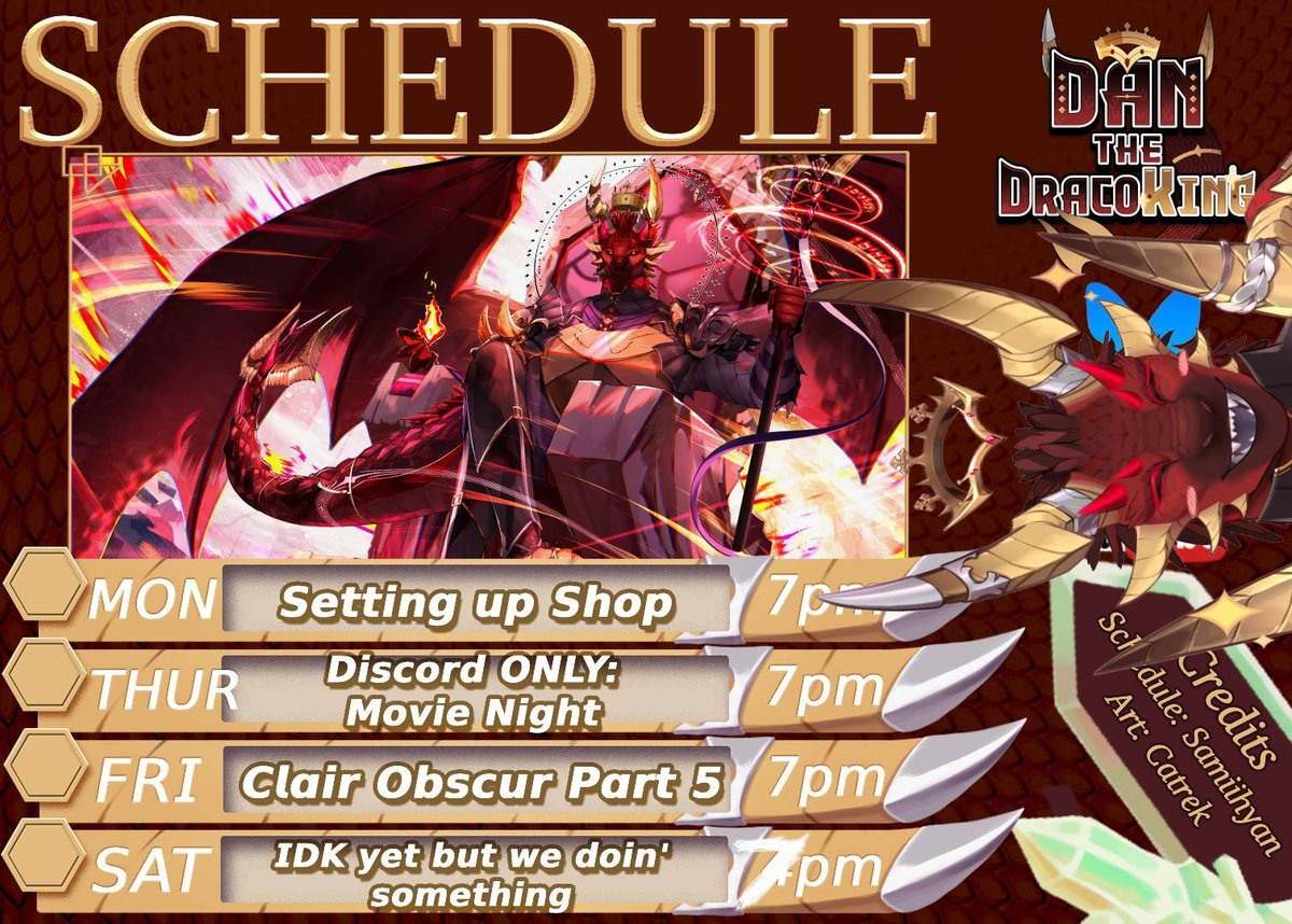 Ayo?! Its a schedule!