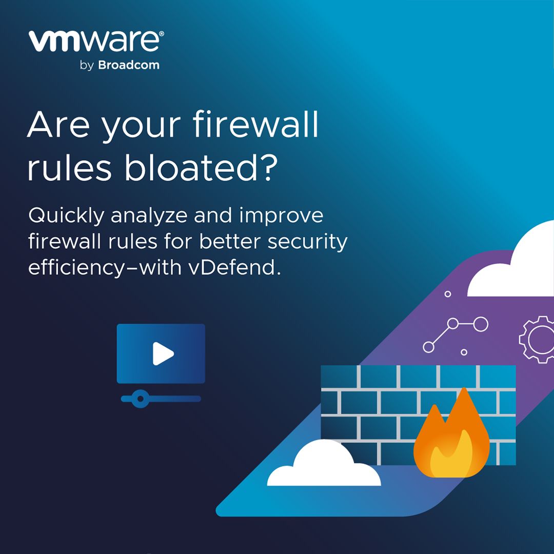 fdlsistemi's tweet image. Do you know whether your firewall rules are in good shape or out of control?

Discover firewall misconfigurations and identify rule-optimization opportunities with vDefend.

brcm.tech/49Dy1z1

@VMware by @Broadcom
#firewallrules #ruleoptimization #lateralsecurity #vcf