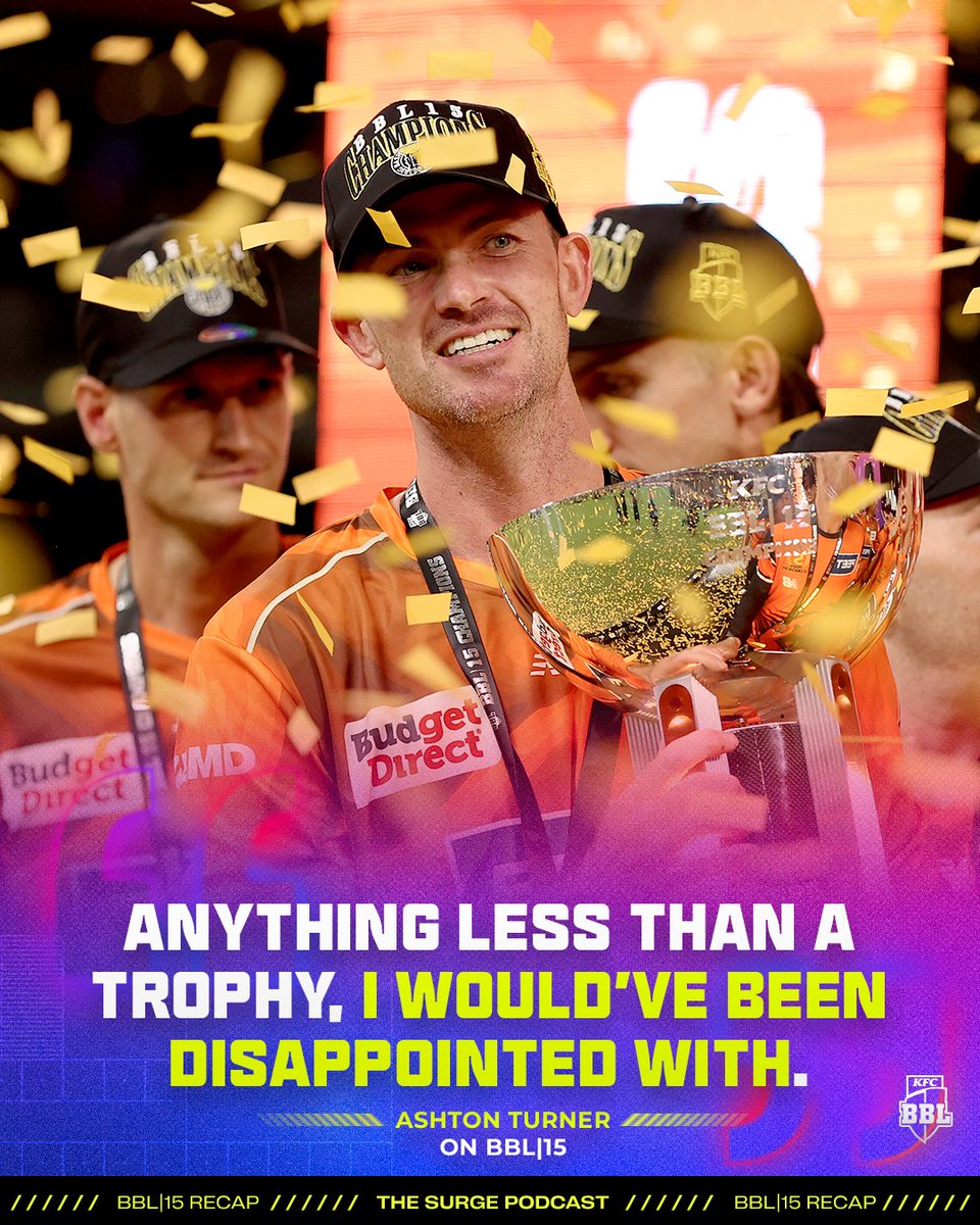 BBL's tweet image. Championship mentality 🫡 The league’s most successful player never lost hope in his @ScorchersBBL!

🎧 Check out #TheSurge to recap #BBL15: linktr.ee/bigbashleague.