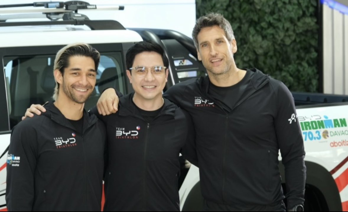 Yes25th1's tweet photo. The Trio we must protect. charot😅 Wil, Nico &amp; Alden! #BYDxIronman 

Let’s go for the podium 🙏🏻 rooting for you BYD Triathlon Boys 

#ALDENforBYD #ALDENRichards https://t.co/S6LCRLVCGe