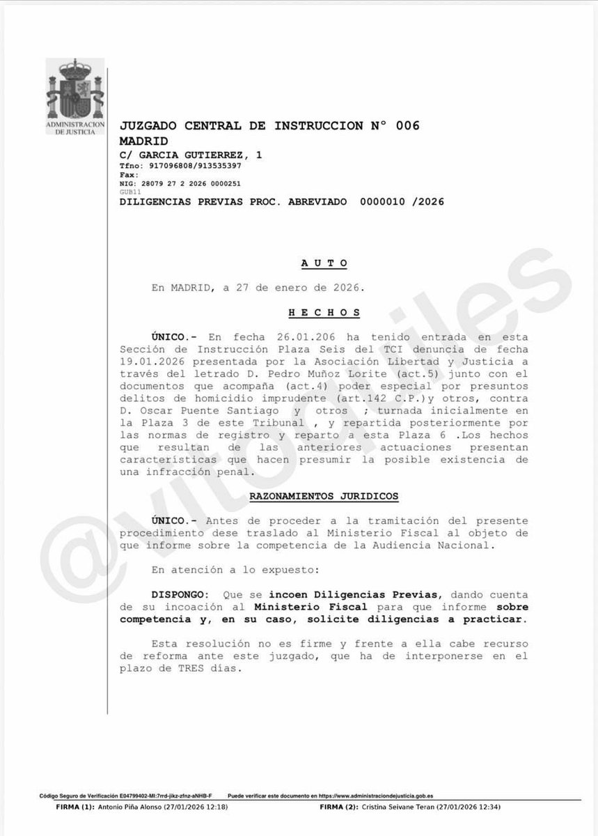 🚨🚨 El Ministro tuitero Óscar Puente ha sido Denunciado por Homicidio imprudente.
La dejadez de funciones de él y su ministerio es absoluta.🤨🇪🇸