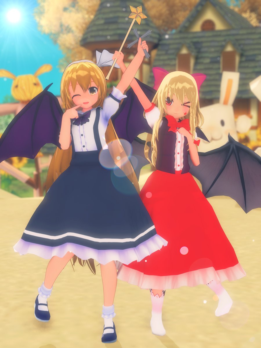 旧作双蝠 
#東方 #東方Project #くるみ #東方旧作 #MMD #エリス #吸血鬼 #悪魔