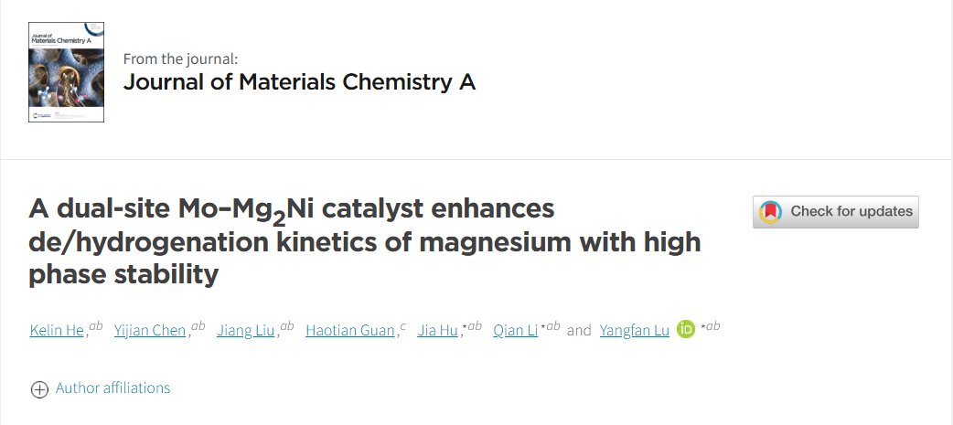 lu_lab_cqu's tweet photo. Our recent paper was just published from J. Mater. Chem. A!!!🥳 
https://t.co/kkzwnU81GJ
We reported the importance of the combnation of early and late transition metals for reversible de/hydrogenation reactions.

#Hydrogen #Catalysis #Magnesium https://t.co/zcv7qNjSmY