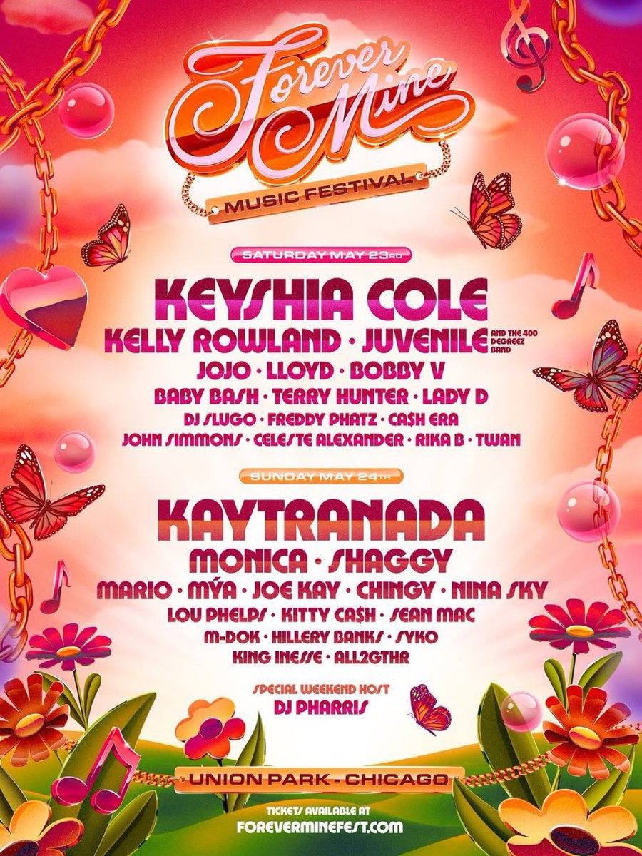 .<a href="/KELLYROWLAND/">KELENDRIA ROWLAND</a> will be performing at the ‘Forever Mine’ music festival this summer in Chicago. 

🎟️: ForeverMineFest.com