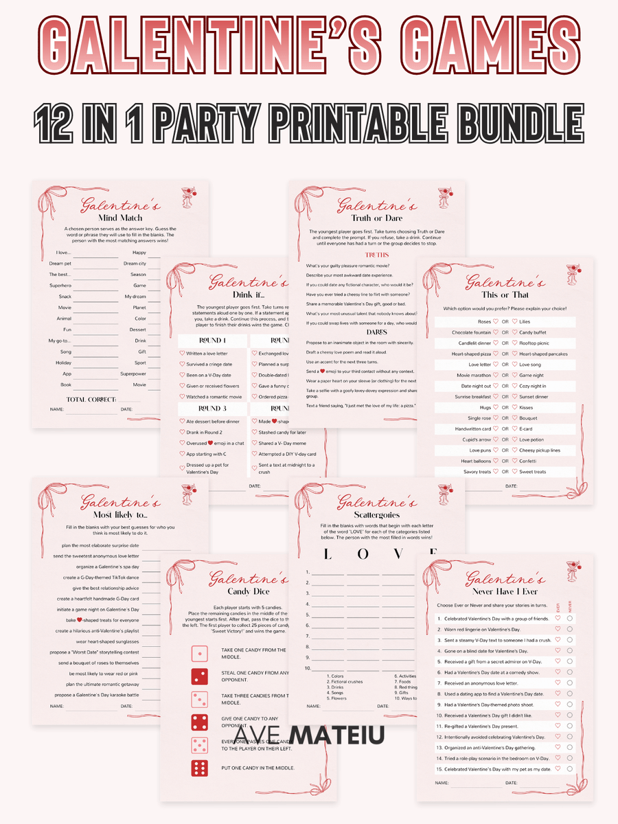 avemateiu's tweet photo. Galentine’s Day but make it organized 💕
12 printable games.
Coquette theme.
No prep stress.
Girls’ night perfection 💌 https://t.co/qAYsSBhNzH #GalentinesDay #GirlsNightIdeas https://t.co/dVw5I132az