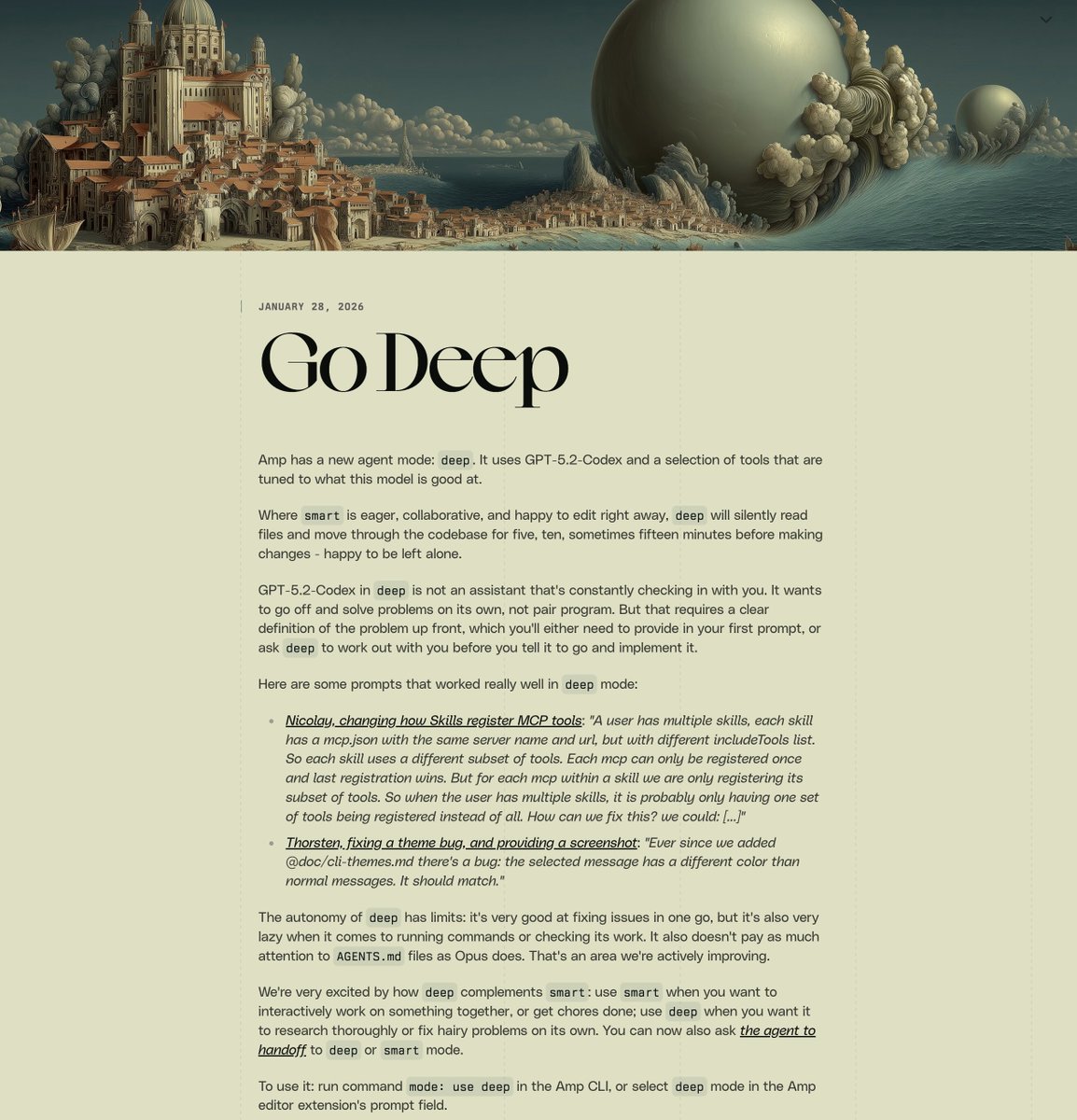 Deep mode announcement