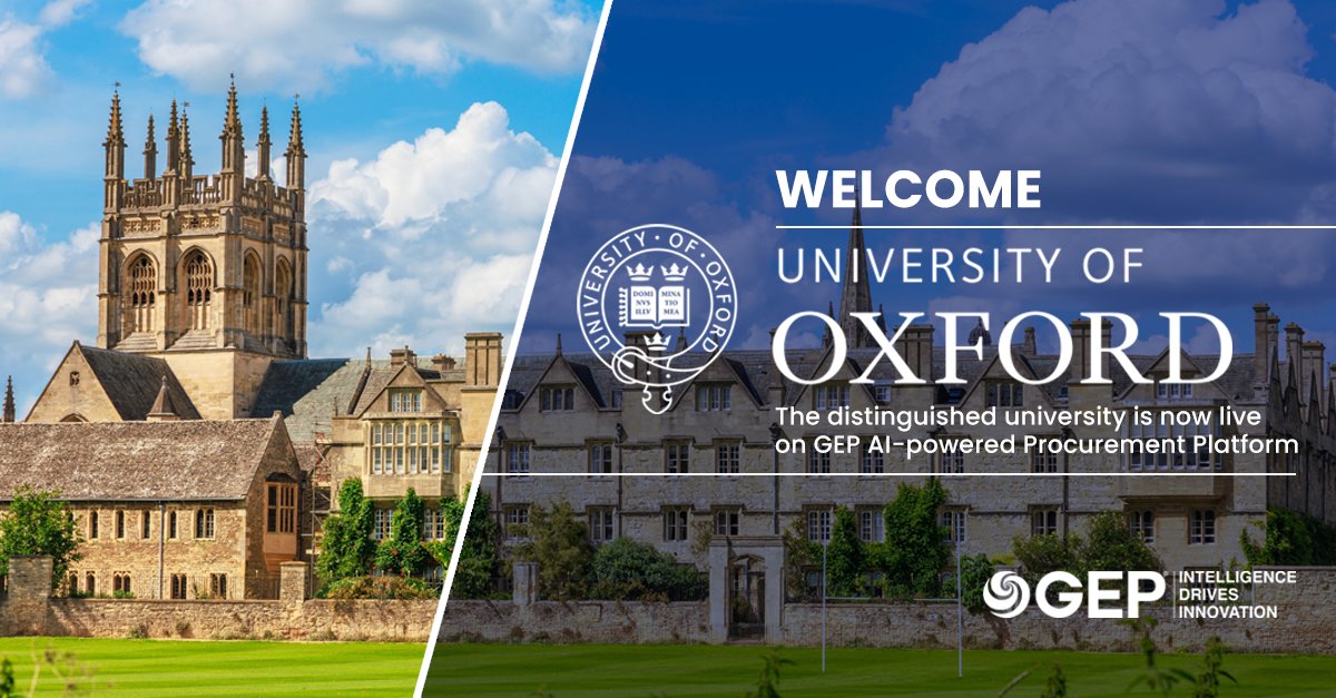 Congratulations to the University of Oxford on successfully going live with GEP’s AI-powered Procurement Source-to-Contract solution to modernize sourcing and contracting, improve visibility, supplier management and support smarter procurement decisions. As one of the world’s