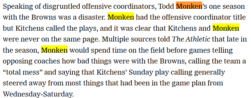 MikeLucasTV's tweet image. Todd Monken was calling Cleveland a "total mess" to opposing coaches in 2019. You literally can't make this stuff up.

The #Browns just hired this guy to be their new head coach.

From a 2019 article in The Athletic by @AkronJackson: