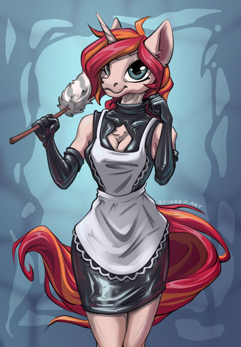 Shiny maid is ready to serve ~

#anthroart #mlp #latex