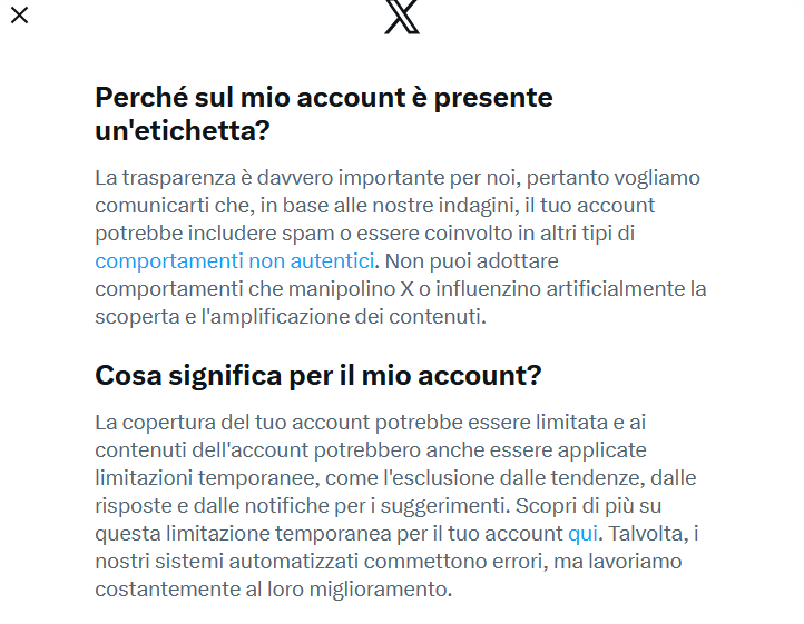 robydigi's tweet image. Mi offendono e talvolta mi minacciano, il più delle volte coperti da pseudonimi.
Twitto da chissà quanto mettendoci la faccia e da un unico profilo, ma per @X il mio sarebbe un comportamento non autentico.
#mah al cubo!