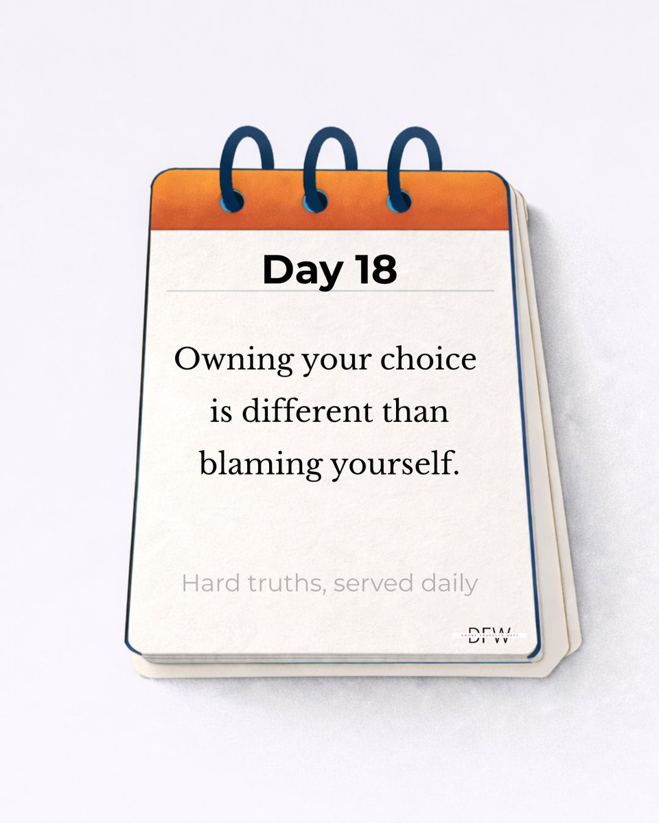 Day 18 | Straight, No Chaser

Accountability sounds like learning /adjusting.

Blame sounds like replaying the past on repeat (been guilty of this myself a time or two).

Growth comes from ownership, not self-criticism.

What choice can you own today without beating yourself up?