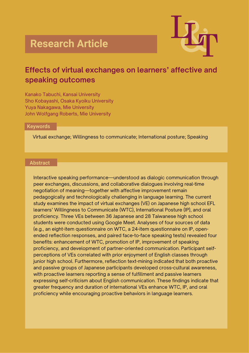 Language Learning & Technology tweet media