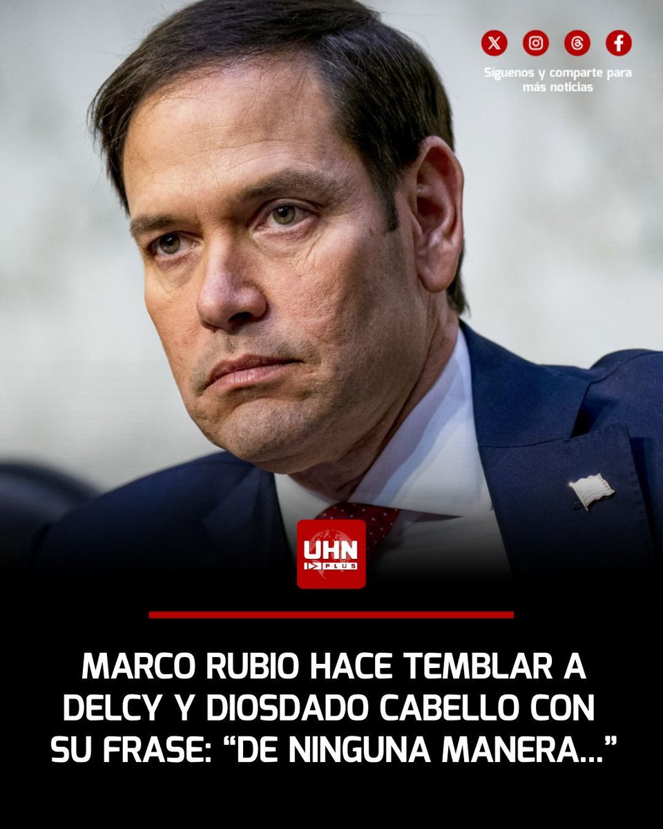 UHN_Plus's tweet image. 🇺🇸🇻🇪‼️ | ÚLTIMA HORA — Marco Rubio declaró ante el Senado por la operación para capturar a Nicolás Maduro e hizo temblar a Delcy Rodríguez y Diosdado Cabello con una sola frase: "Delcy Rodríguez no está imputada, pero esto de Venezuela no es un sistema normal. Este régimen se…