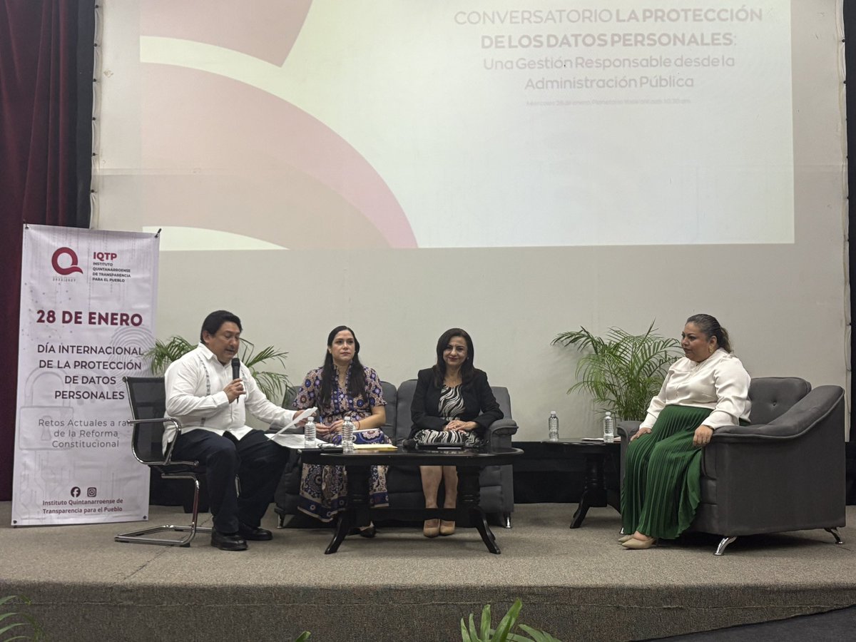 En el Día Internacional de la Protección de Datos Personales,refrendamos nuestro compromiso con la privacidad, la legalidad y el uso responsable de la información. Por lo que acompañe a mi compañera <a href="/NoraCeron/">Nora Cerón</a> como ponente en el Conversatorio la Protección de los datos personales