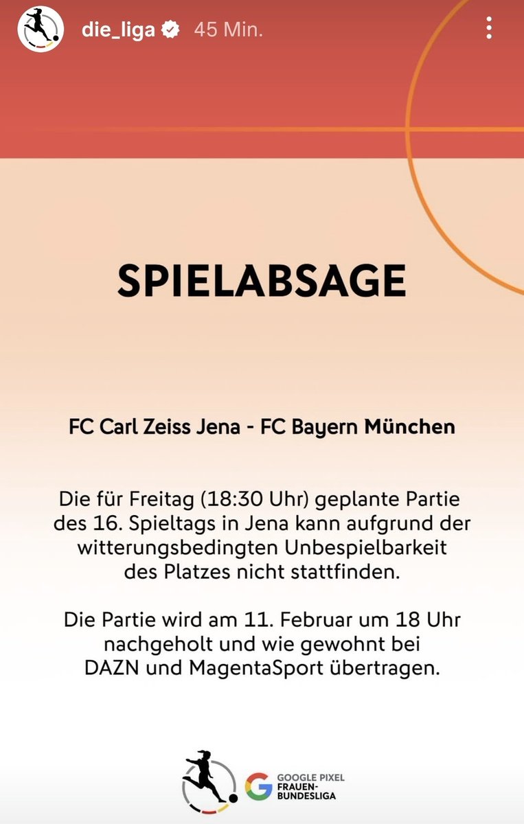 MichaelSch1309's tweet photo. Jedes Jahr der gleiche Mist und die anderen Mannschaften haben die englischen Wochen. Wann kommt eigentlich die Pflicht nach einer Rasenheizung bzw auch anstellen.
@dfb #DieLiga @FCCFrauen #Jena #ffbl #GPFBL https://t.co/Bo9Y03IKyC