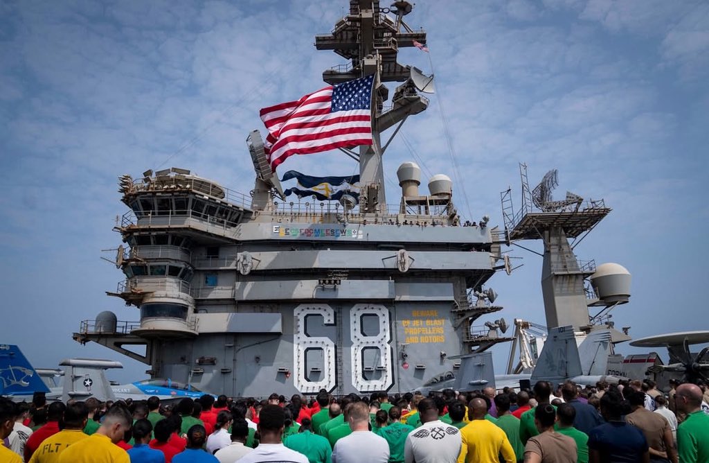 Generaldancane's tweet photo. A proud chapter closes as a new one begins. Chairman of the Joint Chiefs Gen. Dan Caine presided over the Change of Command for USS Nimitz, honoring decades of service, sacrifice, and global deterrence by her Sailors. 🇺🇸⚓️ https://t.co/Ymg3CHPQig