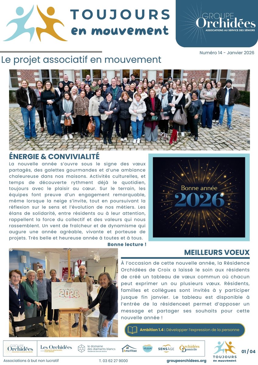 Les_Orchidees's tweet photo. L’édition de Janvier 2026 de la newsletter du Groupe Orchidées « Toujours en mouvement ». 😄
Son objectif est d’illustrer chaque mois la mise en œuvre de notre nouveau projet associatif 2025-2030 

#groupeorchidees #ToujoursEnMouvement https://t.co/9sT1zYtu6i