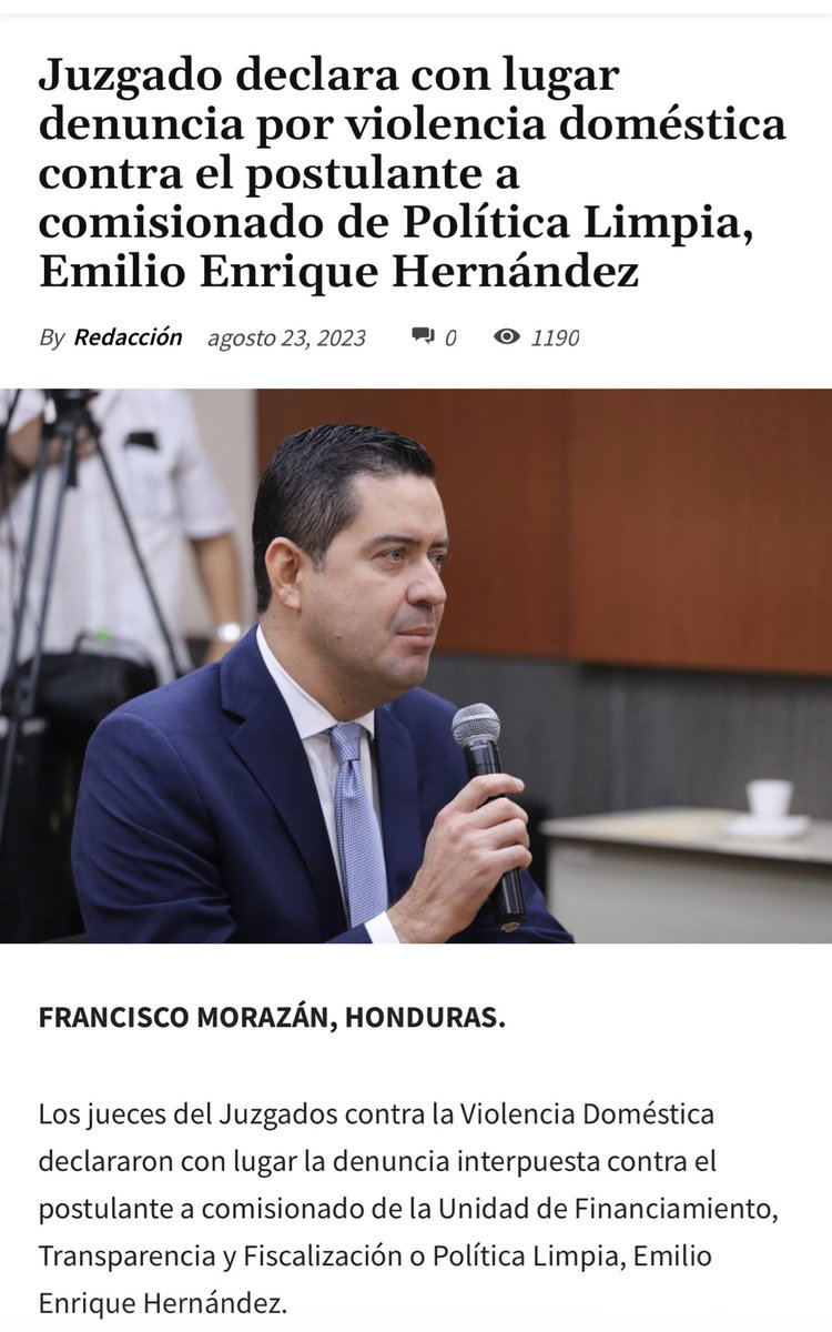 Vaya vaya, parece que no solo a Kilvett le gusta golpear a sus parejas.

Bienvenido el nuevo boxeador y ministro de Fiananzas, Emilio Hernández, primito de JOH.

Disfruten lo votado.