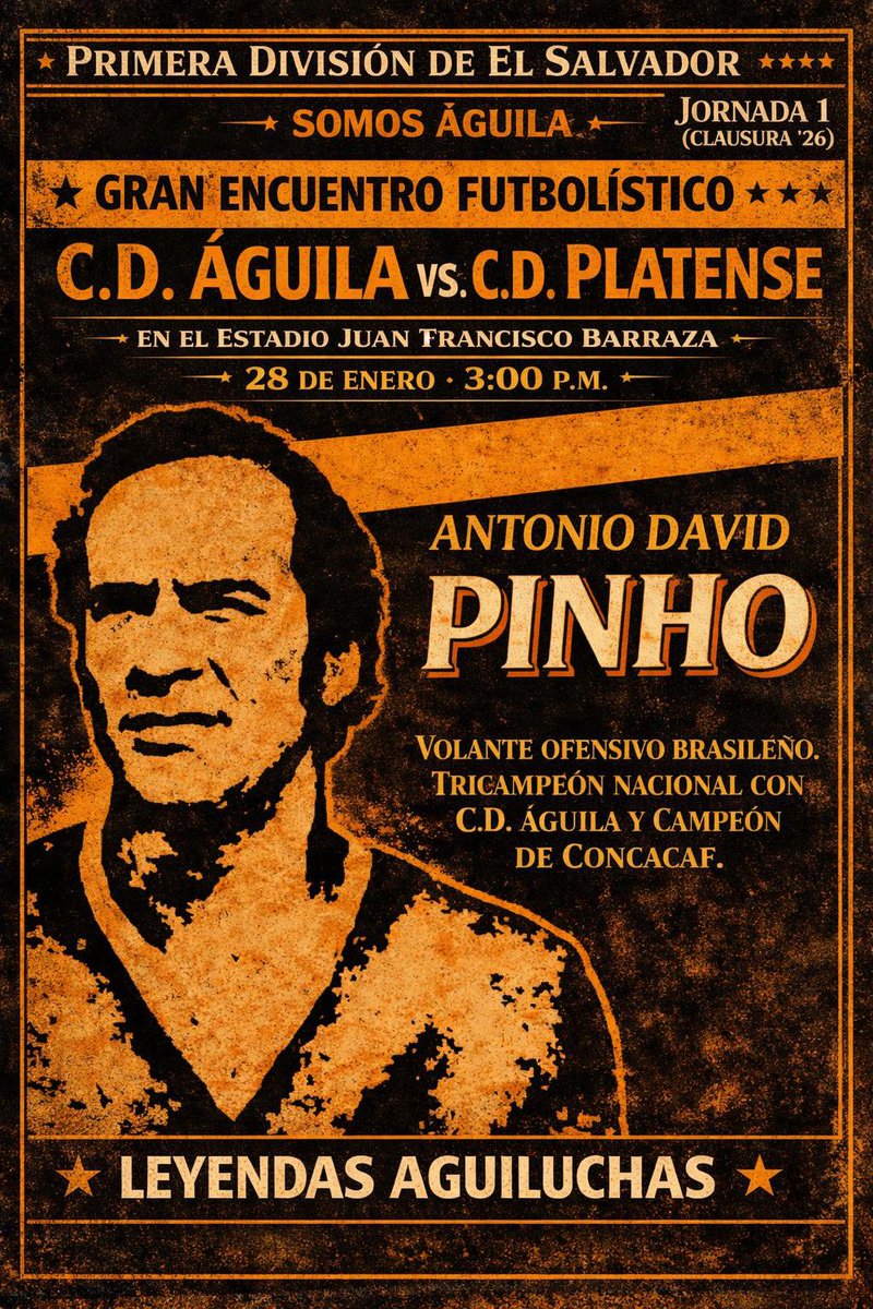 🔟⚽️🖤🧡 De los volantes más grandes que ha tenido el equipo. Hoy se lo dedicamos a un brasileño enamorado de San Miguel y de Club Deportivo Águila.  Un campeón continental. 

#SomosÁguila