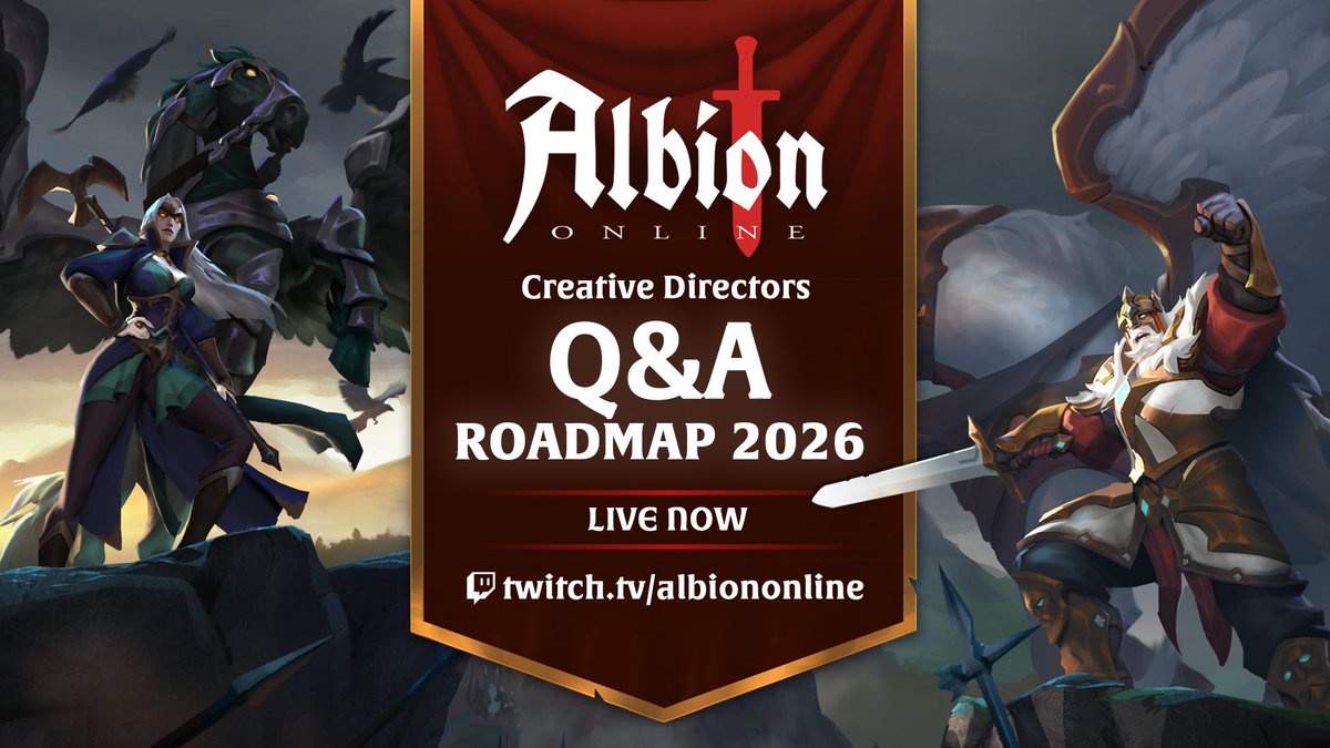albiononline's tweet image. 📷 We’re live with the devs right now!

Our directors are breaking down the plans, goals, and thinking behind upcoming features—and what’s coming next.

📷 Watch on AOTV: twitch.tv/albiononline

#AlbionOnline #Roadmap #MMORPG
