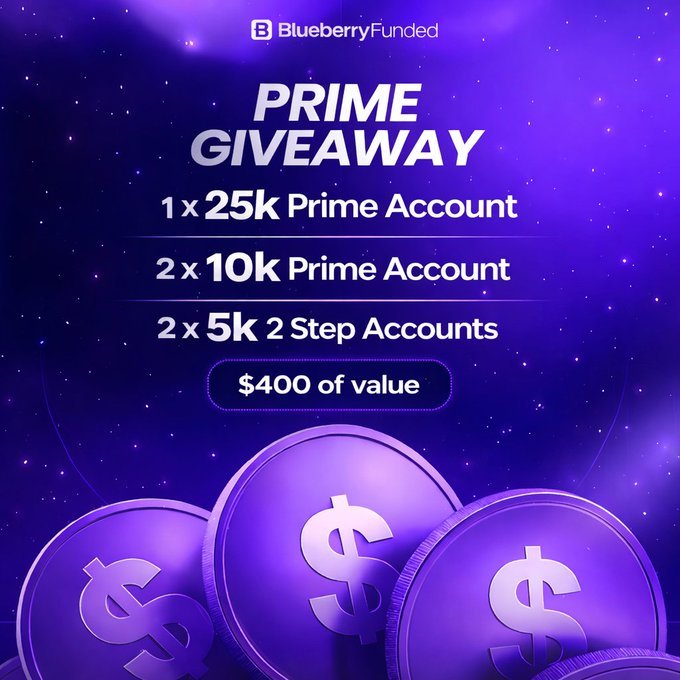 🎁 MEGA BLUEBERRY FUNDED GIVEAWAY ALERT 1×25,000 2×10,000 AND 2×5,000 ACCOUNTS 🎁

1️⃣ Follow : <a href="/SMChunta/">SMCHUNTA🛟</a>
 <a href="/SmcAnly1/">SMC ANLY🚬</a>
2️⃣ Like, repost, and tag 3 traders

3️⃣ Join discord to claim: discord.gg/2dyNgsybhK

Winners 🏆 will be announced in 7 days