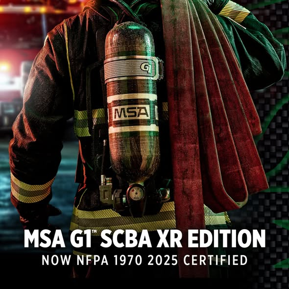 ABCFireSafetyMB's tweet photo. The 2025 Edition of the NFPA 1970 performance standard mandates three primary upgrades to the SCBA, which are now available in the MSA G1™ XR 2025 Edition. https://t.co/WguFZqXtsG