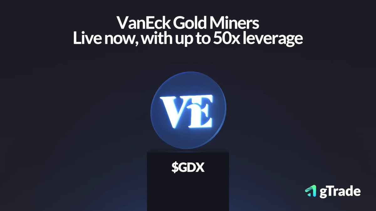 New listing ✨

Gold is catching bids. Miners are reacting.
<a href="/vaneck_us/">VanEck</a> — $GDX is now live on-chain.

Trade $GDX with up to 50x leverage: gains.trade/trading#GDX-USD