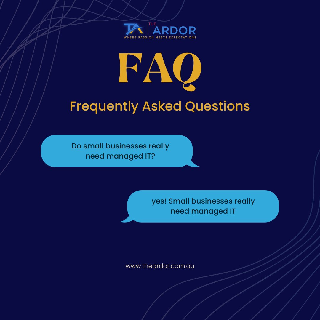 the_ardor's tweet image. “Do small businesses really need managed IT?” 

Short answer: YES. 

#ITFAQs #SmallBusinessIT #manageditservices #itservices #itmanaged