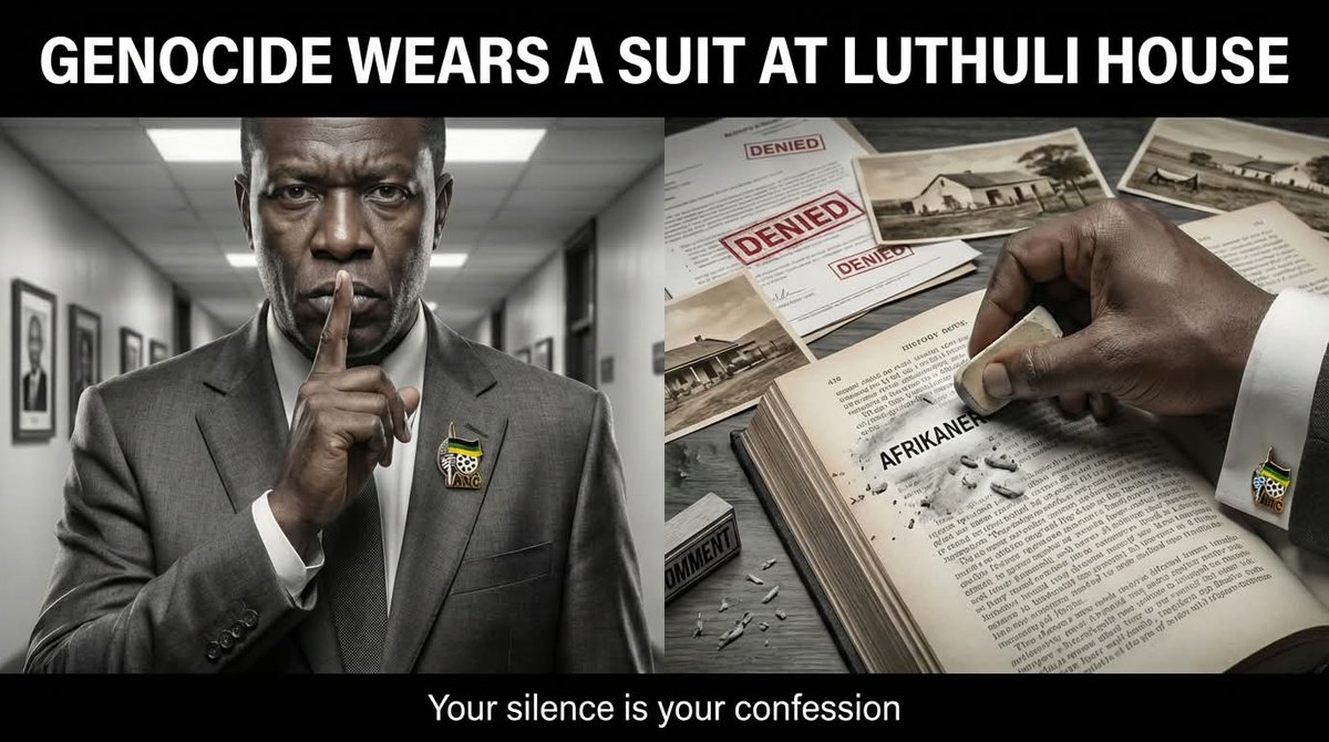 Lolita721611021's tweet image. 🇿🇦Genocide Wears a Suit in Luthuli House - ANC South Africa's Silence Is Their Confession‼️

For three decades, the ANC regime has presided over a systematic campaign to delegitimise Afrikaner identity. Not through outright declaration, but through something more insidious:…
