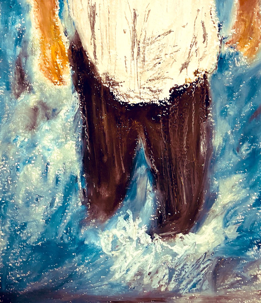 今夜のオイルパステル画 Tonight's quick oil pastel sketch, “Man in