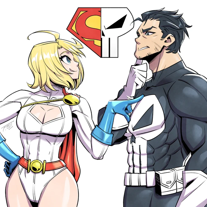 POWER GIRL &amp; PUNISHER I'm looking forward to the Power Girl and Punisher collaboration comic. I have no idea what the story will be. #DC &amp; #Marvel