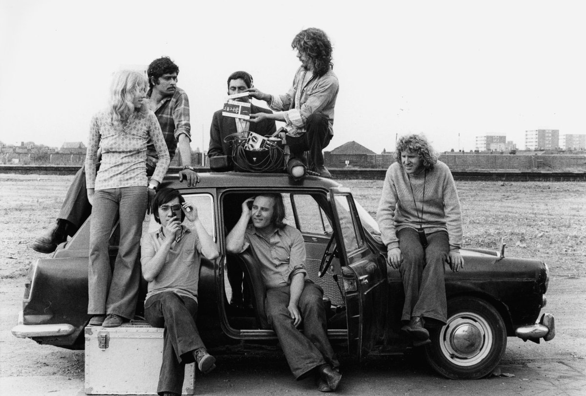 BFI's tweet photo. Behind-the-scenes shots from the making of A Private Enterprise (1974), the first British Asian feature film. https://t.co/HVlION6C7q