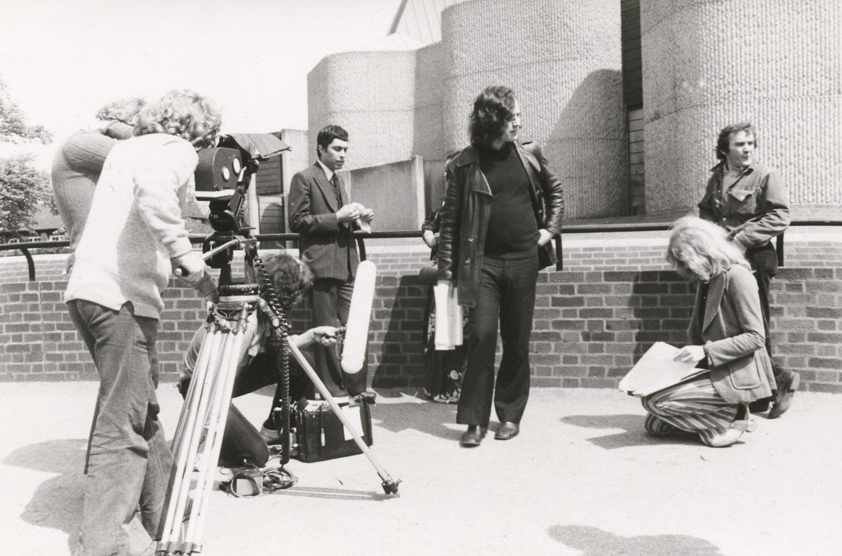 BFI's tweet photo. Behind-the-scenes shots from the making of A Private Enterprise (1974), the first British Asian feature film. https://t.co/HVlION6C7q
